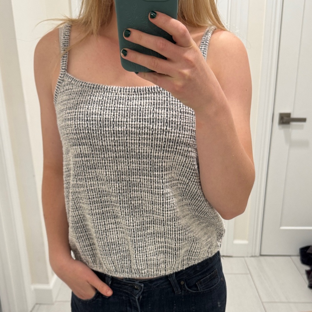 LOFT Black and White Knit Camisole
